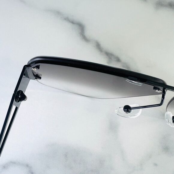 OTRA Mimi Aviator Sunglasses Black Metal Frame Purple Graduated Lens 100% UV - Picture 13 of 13